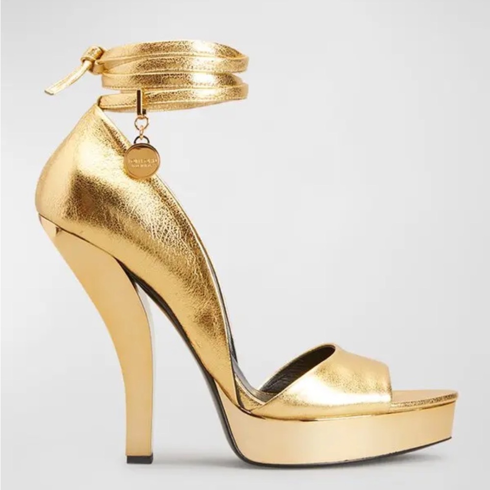 Tom Ford Metallic Gold Ankle Heels